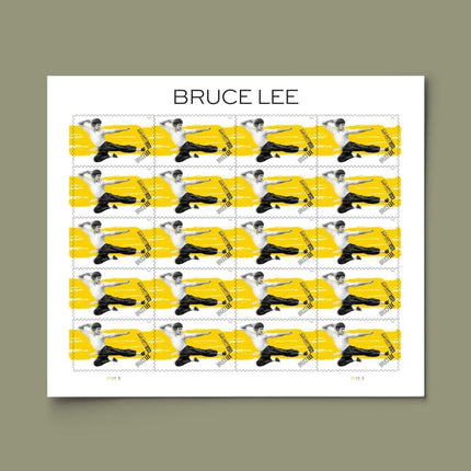 Bruce Lee 2026 (Sheet of 20) Legendary Chinese American Martial Artist, Actor, and Filmmaker First-Class Mail Forever Postage Stamps