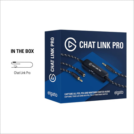 Elgato Chat Link Pro - Audio Adapter, for PS5, PS4, Nintendo Switch, Capture Voice Chat, Gameplay Sound, Extra Long Cable
