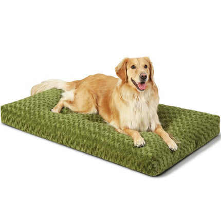 Washable Dog Bed Medium Size Dog Crate Bed Plush Pet Mat 35"x23" Gray