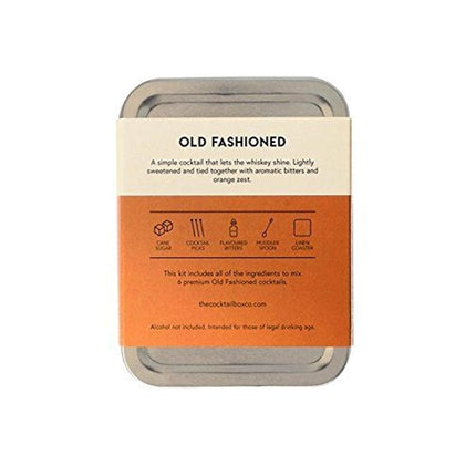 The Cocktail Box Co. Old Fashioned Cocktail Kit - Compact Plane Cocktail Kit for Travel - Includes Bitters & Old Fashioned Cubes - Standard Packaging