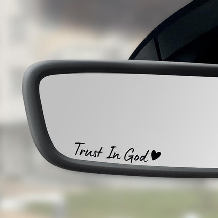 SCUARI 4PCS Car Stickers,Cars Decals,Car Accessories Trust in God Rearview Mirror Sticker,Auto Stickers and Decals,Auto Decals for Women,Trust in God Mirror Decoration,Fits Most Vehicles (Black)