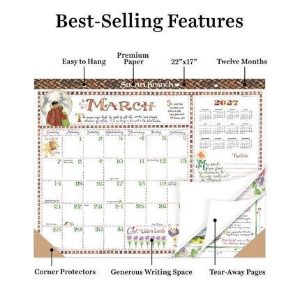 Cal 2027- Susan Branch Large Desk Pad Monthly Blotter