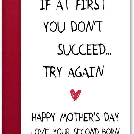 Funny Mothers Day Card for Mom, Happy Mothers Day Cards from Daughter or Son, Mother's Gift Ideas, Unique Mother Gifts for Mom from Your Second Born, Personalized Mama Gifts for Moms from Kids