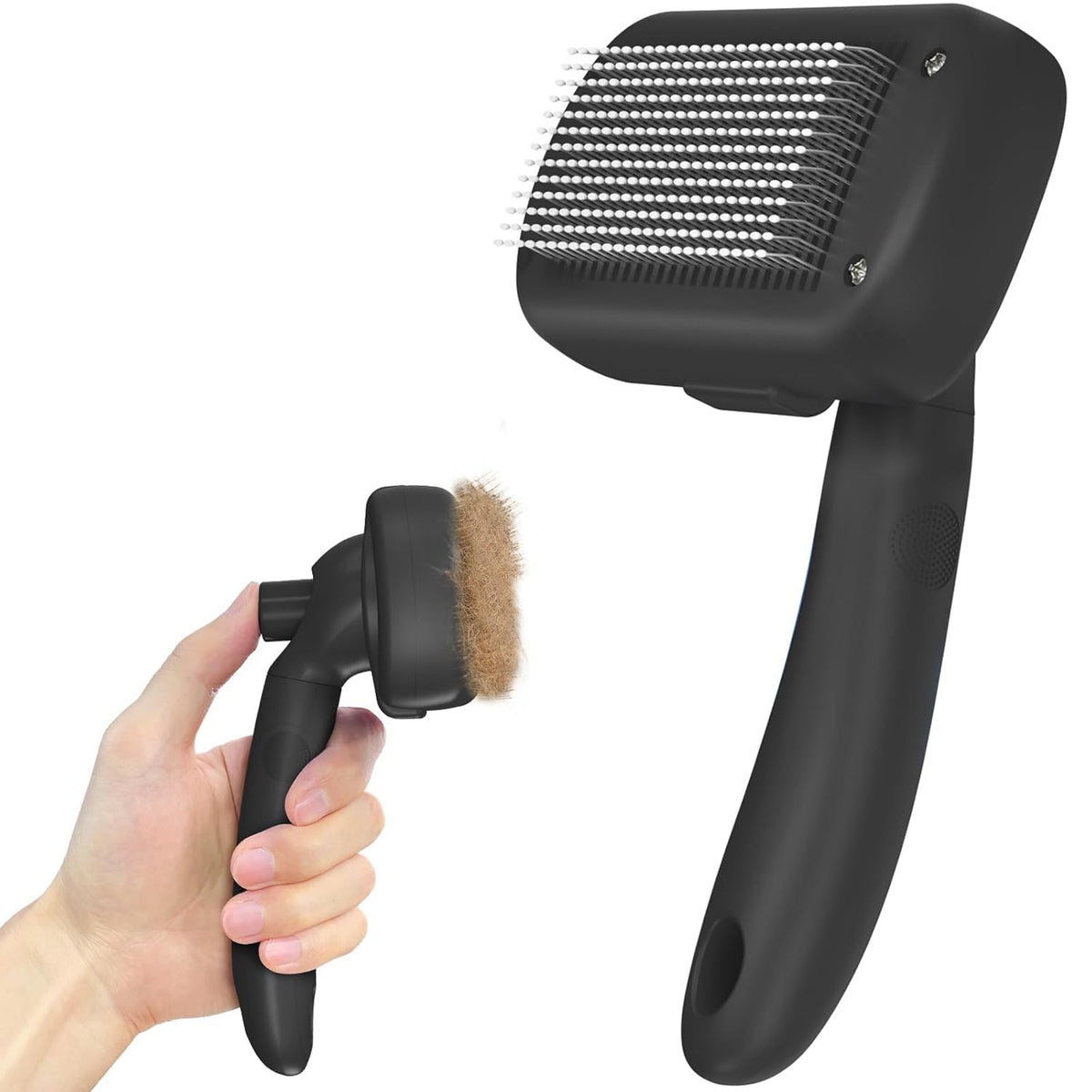 Self Cleaning Shedding Brush - Skin Friendly Grooming Tool for Dogs, Cats, and Puppies, Deshedding and Hair Removal for