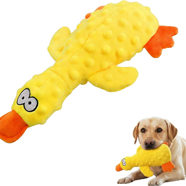 Dog Toys for Aggressive Chewers, 2026 Upgraded Cute Yellow Duck Dog Toys for All Dogs, Indestructible Squeaky Plush Toys with Built-in Squeaker for Boredom Relief (Yellow)