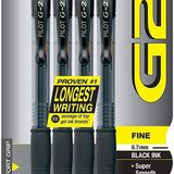 Premium Refillable and Retractable Rolling Ball Gel Pens, Fine Point, Black Ink, 4-Pack