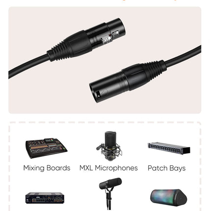 3Pin XLR Male to Female Balanced Microphone Extension Cable