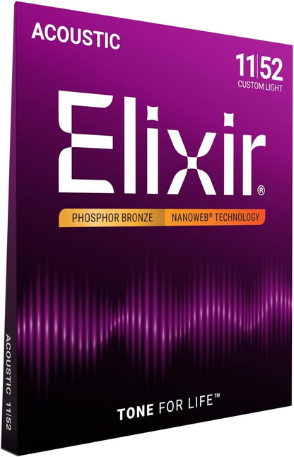 Phosphor Bronze Acoustic Guitar Strings, Custom Light 11-52