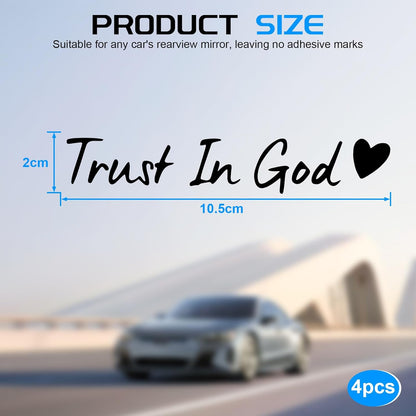 4-Piece Black Trust in God Car Decal Set - photo 2