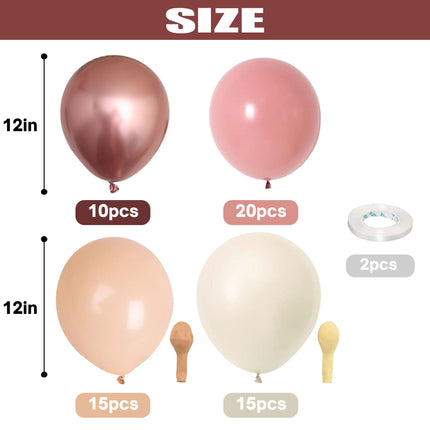 Retro Blush Pink Balloons 60 Packs 12 Inch Latex Balloons