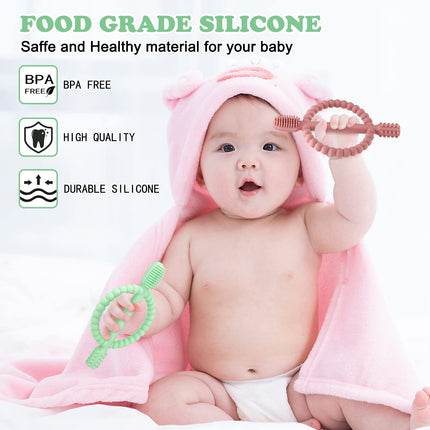 Baby Teething Toys with Easy-Hold Handle, Infant Toothbrush