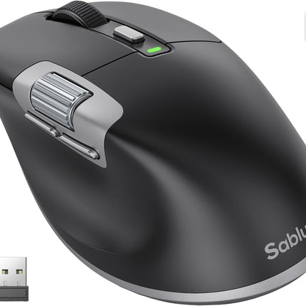SABLUTE Wireless Mouse with Ultra-Fast Scrolling, Side Scroll, Wired+2.4GHz,+Dual Bluetooth, App-Customizable, Ergonomic, Rechargeable, Quiet Clicks, 8K DPI MAX, MAM6 Office Mice for Windows, MacOS