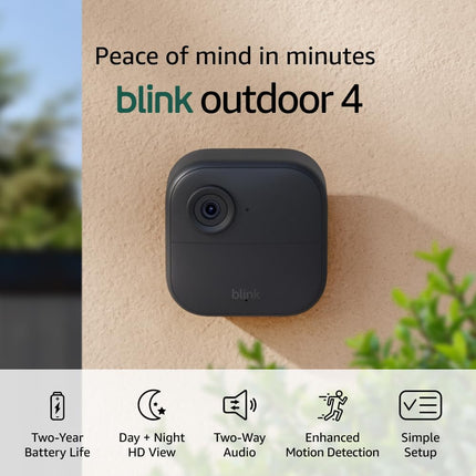 Outdoor 4 – Wireless smart security camera, two-year battery life, two-way talk. Required Sync Module not included – Add-on camera
