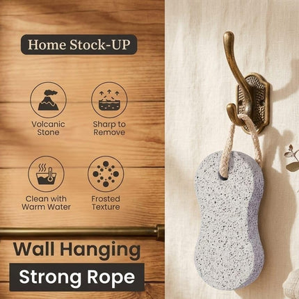 Pumice Stone Pack of 2 Natural Volcanic Stones for Gentle Exfoliation, Callus and Dead Skin Removal, Safe for Feet and Hands