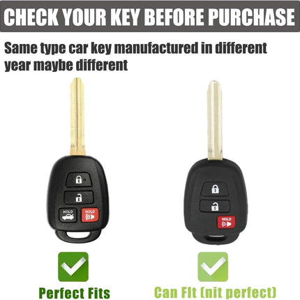 Gematay for Toyota Key Fob Cover Compatible with Corolla 2014 2015 2016 2017 2018 2019 Camry 2014-2017 Tacoma 2016-2018 Smart Key Protector