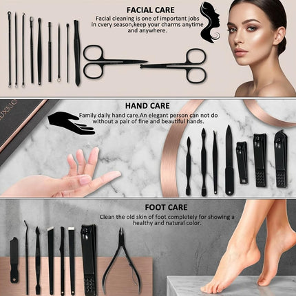 Manicure Set Nail Clippers Set Pedicure Kit, 26-Piece Brown