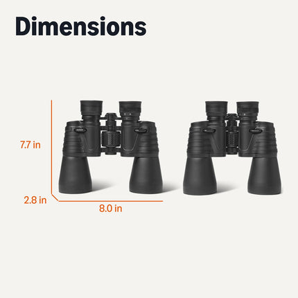 Amazon Basics 7x50 High Power Binoculars, Wide Field of View, FMC Optics, Tripod Compatible, Black, 1-Pack