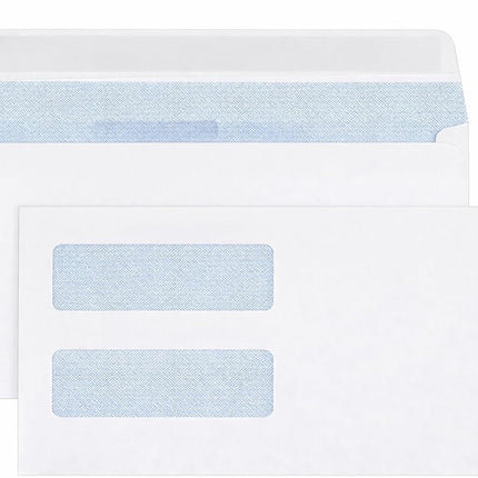 LetterA #10 Double Window Envelopes (72 Count) Self-Seal Business Envelopes with Security Tint, Professional Mailing for Invoices, Statements & Checks