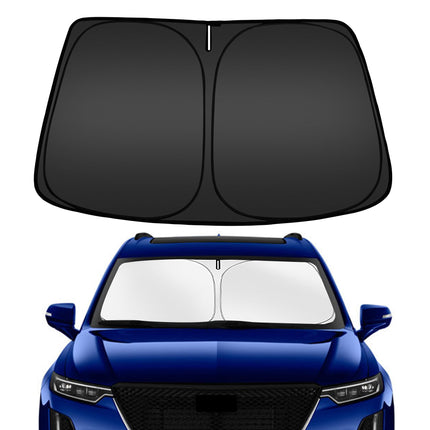 Windshield Sun Shade for Chevy Silverado/GMC Sierra 1500 2500 3500 2019-2025 2026, Custom Fit Foldable Front Window Sunshade Sun Visor Protector, Block UV Rays Keep Your Car Cooler