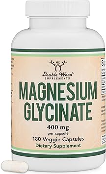 Magnesium Glycinate 400mg capsules for sleep, muscle recovery, and heart support