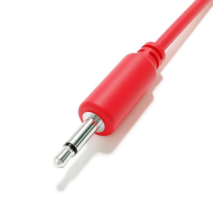 5-Pack - Mono Modular Patch Cables - TS 3.5mm 1/8" Eurorack Synthesizer [Red | 15 cm - 5.91"]