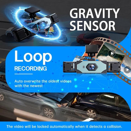 Dash Camera for Car Dash Cam Front Rear Left Right 4-Channel Dashcam 2K Full HD, 360° All-Round Protection, Car Security Video Recording, Night Vision, G-Sensor, Loop Recording