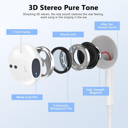 USB C Headphones Wired for iPhone 17 16 15, 2 Pack Type C Earphones with Microphone & Remote Control Noise Cancelling Wired Earbuds Compatible for iPhone 17/17 Pro/17 Pro Max/Air/16/15/16 15 Pro Max