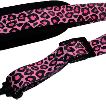 Pink Leopard Neoprene padded Saxophone strap with locking swivel snaphook for Alto Tenor or Soprano Sax Model SSXW by Legacystraps