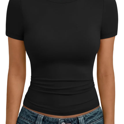 Women's Crewneck Short Sleeve T-Shirt Sexy Slim Fit Basic Going Out Tops
