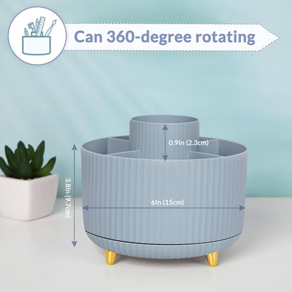 360 Degree Rotating Desk Organizer, Dual-Purpose Pencil Pen Holder, Rotating Desk Pen Organizer with 5 - photo 4