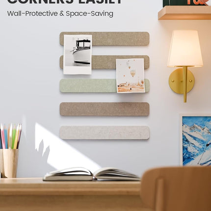 Cork Board Alternative Felt Strip Board 8-Pack, 13" x 2", Linen Dusk