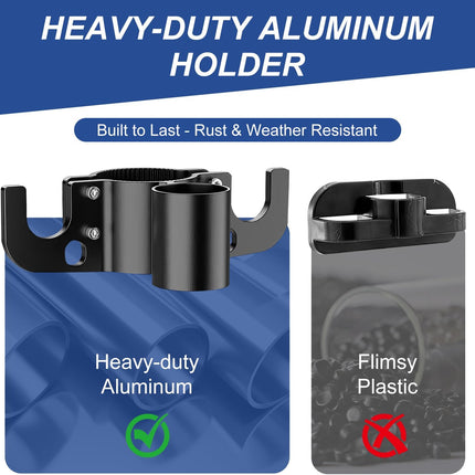 Aluminum Trailer Chain Holder, Trailer Towing Chain Organizer with 7 Way Plug Holder Cover, Heavy Duty Anti-Rust Cable Wire Harness Holder RV Tongue Jack Towing Accessories