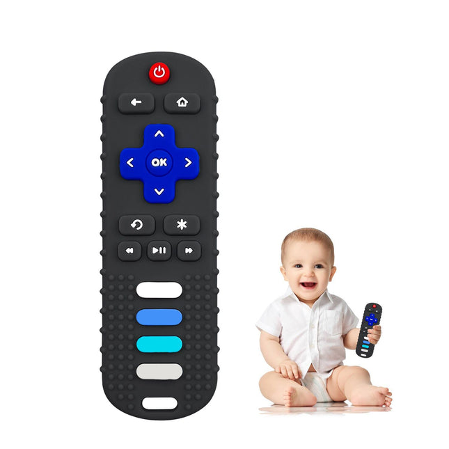 Baby Teething Toys, Food Grade Silicone Teether for Babies 3 6 12 18 Months, TV Remote Shape Toddlers Chew Toys