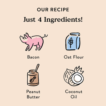Bocce's Bakery Oven Baked Bac'N Nutty Treats for Dogs, Everyday Wheat-Free Dog Treats, Made with Real Ingredients, Baked in The USA, Natural PB & Bacon Biscuits, 5 oz