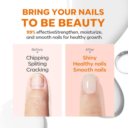 modelones Nail Strengthener, Milky White Nail Polish Nail Repair for Damaged Nails Hardener Air Dry Nail Growth Polish Natural Nail Concealer Foundation Gifts for Women 15ml