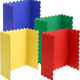 4 Pack 24" x 16" Trifold Poster Board Neon Colors Corrugated Scalloped 3 Fold Small Display Boards Foldable Business Paper Board for Presentation Science Fairs Event School Projects