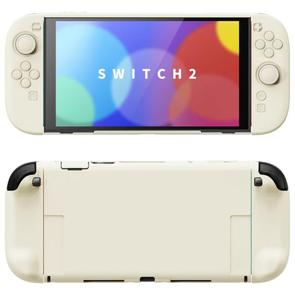 Hard Case for Nintendo Switch 2 with Extra Stand & Thumb Grip Caps | Split Design, Dockable Protective Full-Body Shell Cover for Nintendo Switch 2 | Solid Color Series, Antique Yellow