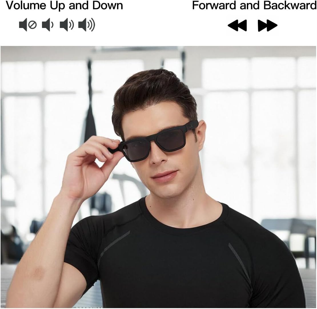 Bluetooth Audio Sunglasses, Lightweight Open Ear Sport Glasses, 10H Playtime,Water Resistant with Voice - photo 4