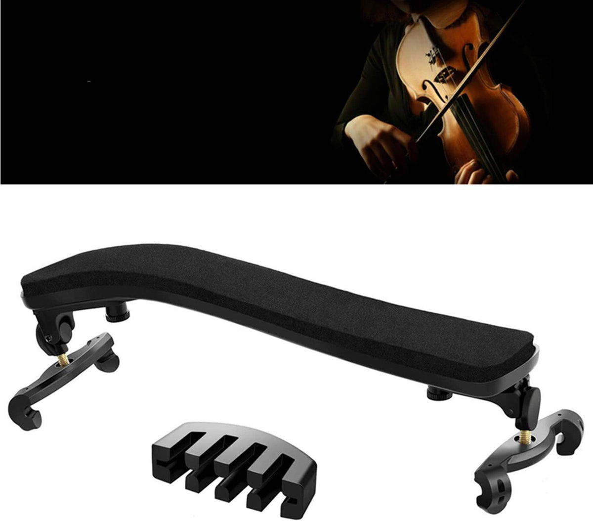 Violin Shoulder Rest for 1/2 Size, Adjustable Violin Shoulder Rest