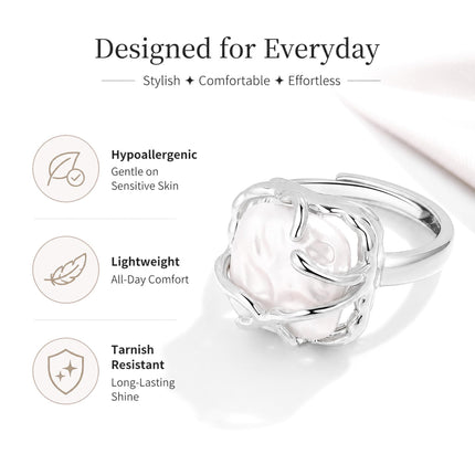 Irregular Baroque Ring for Women, Adjustable Statement Ring