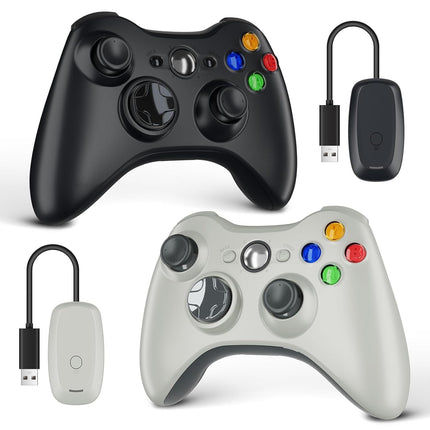 Zamia 2 Pack Wireless Game Controller for Xbox 360/Slim/PC –Upgraded Joystick/Double Vibration/2.5mm headphone Jack for Windows 11/10/8/7