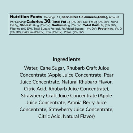 Wood Stove Kitchen - Strawberry & Rhubarb Mix | Cocktail & Mocktail Mixer - Natural Craft Syrup with Tasty Flavors - Concentrated & Alcohol Free - Aromatic, Honey, 16 oz.