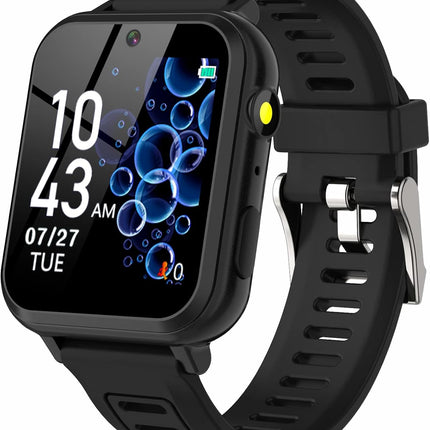 Phyulls Smart Watch for Kids, Smart Watch Toys with 39 Games Camera Video Recorder Music Alarm Calculator Calendar Flashlight Stopwatch Pedometer Gift Toys for 3-12 Years Old Boys and Girls (Black)