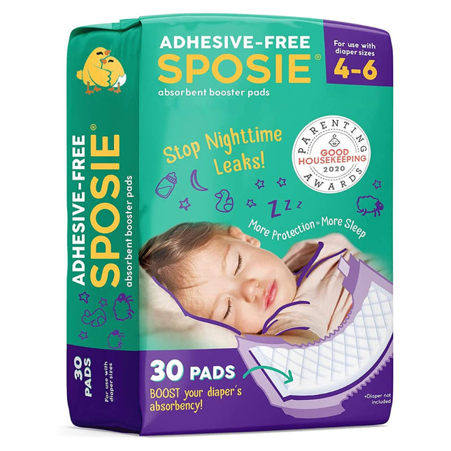 Overnight Diaper Booster Pads, Stop Diaper Leaks, Size 4-6, 30 Ct