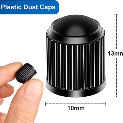 Tire Valve Stem Caps The Upgraded Version has a Sealing Ring for Car, Motorbike, Trucks, Bike, Bicycle （Black） (24)