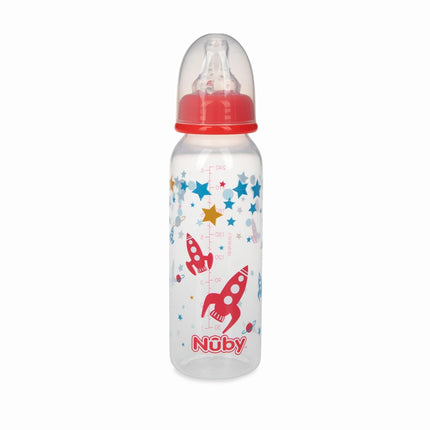 Nuby Printed Non-Drip 8oz Bottle, 3 Pack, Boys