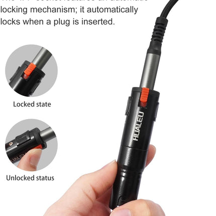 Lockable 1/4 TRS Female to 3Pin XLR Male Audio Adapter, Balance Locking 6.35mm to XLR Adapter for Microphones, Mixing Consoles, and Power amplifiers-2 Pack Black