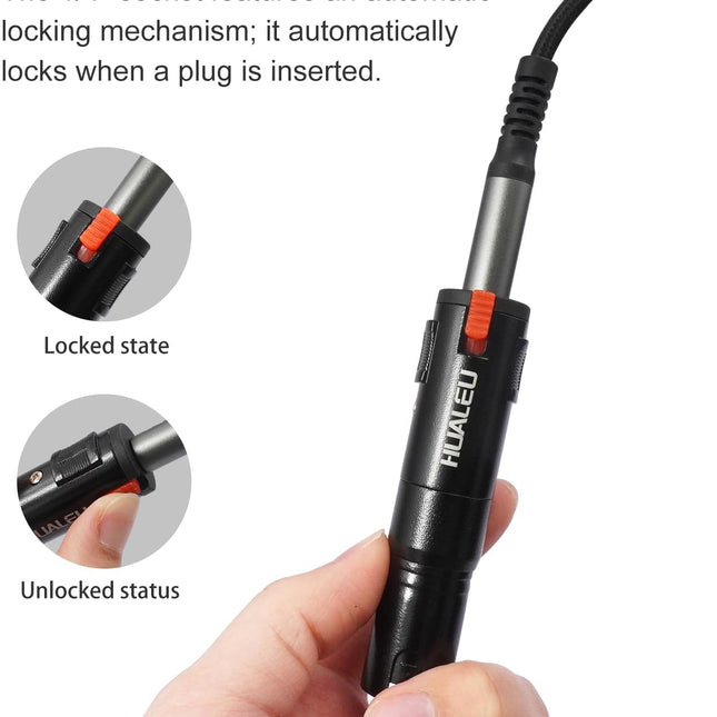 Lockable 1/4 TRS Female to 3Pin XLR Male Audio Adapter, Balance Locking 6.35mm to XLR Adapter for - photo 2