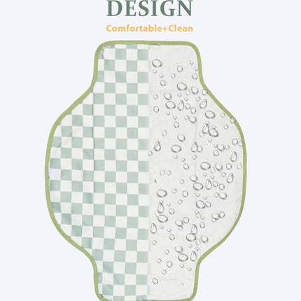 PZU Portable Diaper Changing Pad - Waterproof Travel Changing Mat with Built-in Pillow, Gifts for Baby Shower, Newborn Girls & Boys（Sage Checkers）