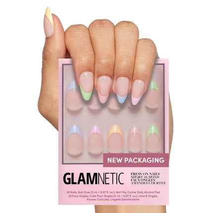 Press On Nails, Short Oval Magnetic, Fake Nails 30pc Nail Kit